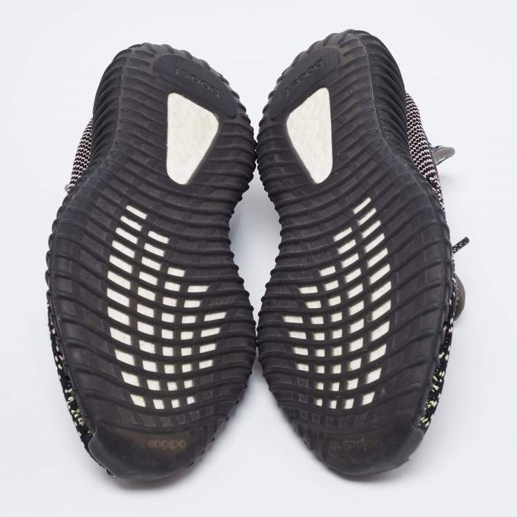Pre Owned Yeezy x adidas Black Knit Fabric Boost 350 V2 Yecheil Low Top Sneakers Size 38 2/3