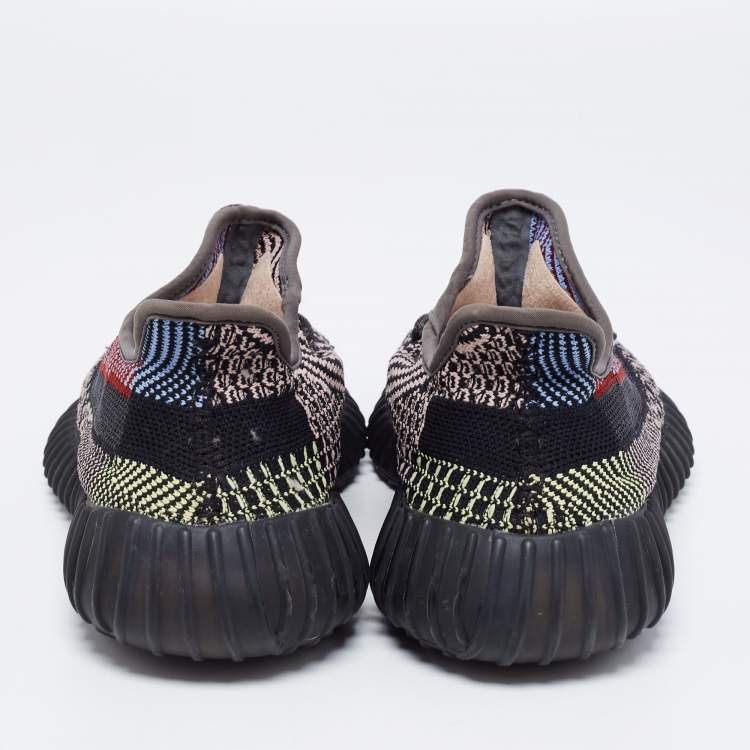 Pre Owned Yeezy x adidas Black Knit Fabric Boost 350 V2 Yecheil Low Top Sneakers Size 38 2/3