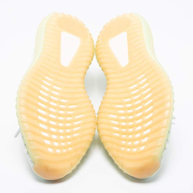 Pre Owned Yeezy x Adidas Mint Green Knit Fabric Boost 350 V2 Hyperspace Sneakers Size 46