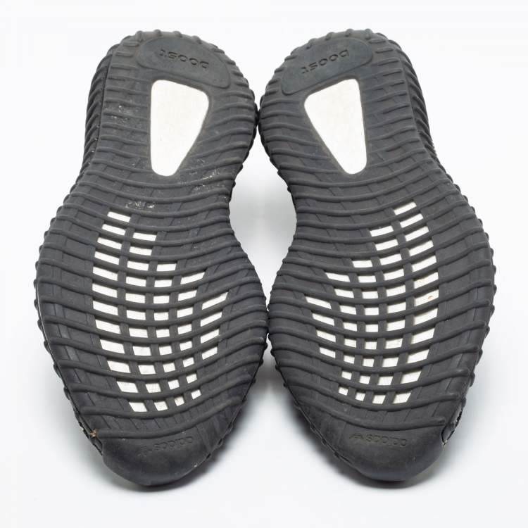Pre Owned Yeezy x adidas Black Knit Fabric Boost 350 V2 Yecheil Low-Top Sneakers Size 46