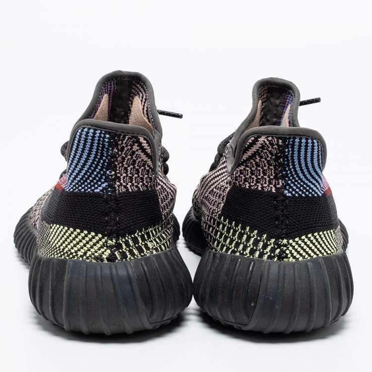 Pre Owned Yeezy x adidas Black Knit Fabric Boost 350 V2 Yecheil Low-Top Sneakers Size 46