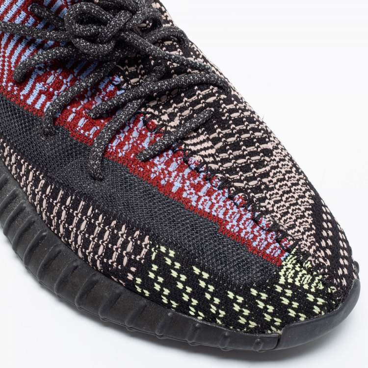 Pre Owned Yeezy x adidas Black Knit Fabric Boost 350 V2 Yecheil Low-Top Sneakers Size 46