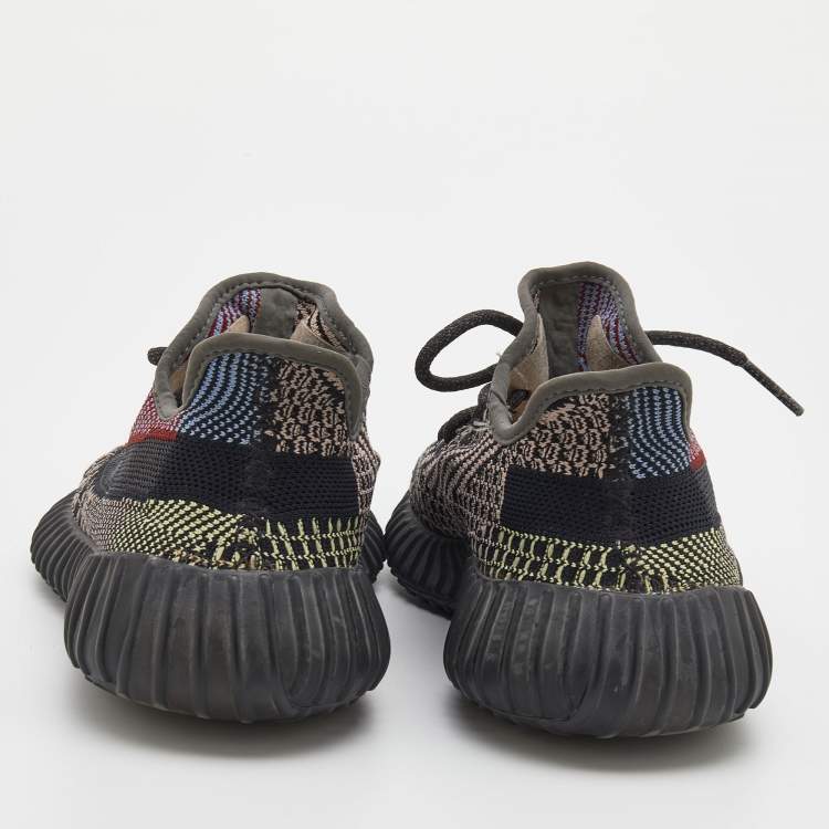 Pre Owned Yeezy x Adidas Black Knit Fabric Boost 350 V2 Yecheil Low Top Sneakers Size 38 2/3