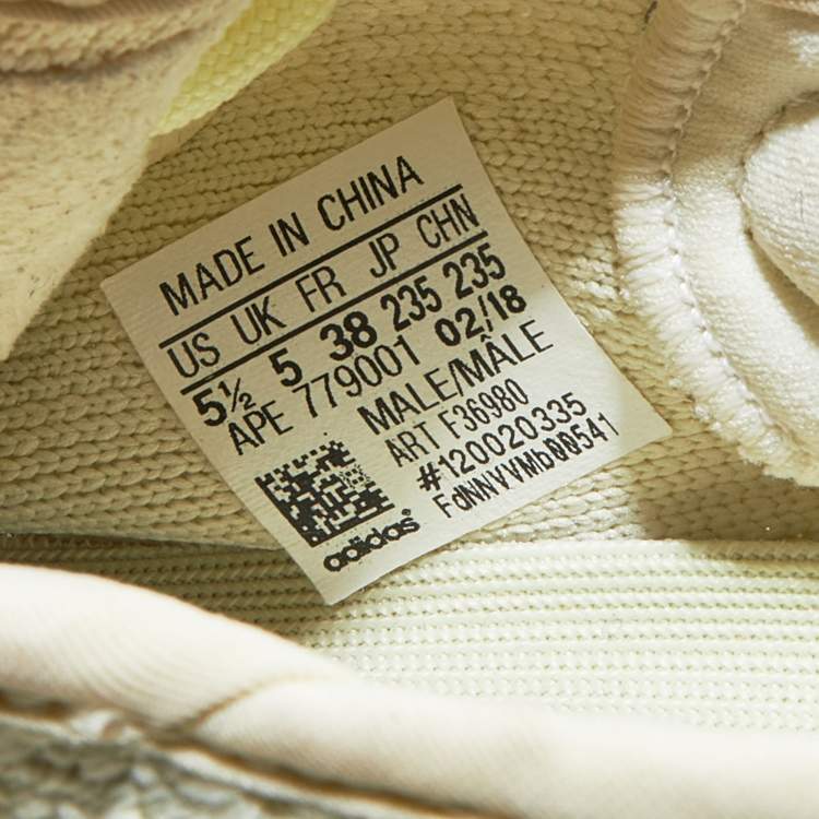 مملوكة مسبقًا Yeezy x Adidas Cream Knit Fabric Boost 350 V2 Butter Low Top Sneakers Size 38