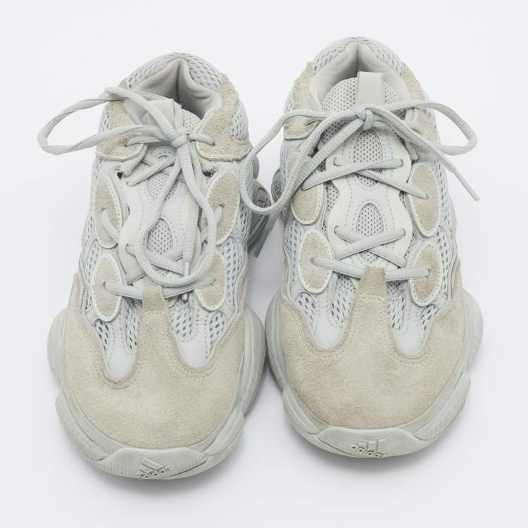 Pre Owned Yeezy x Adidas Grey Mesh and Suede 500 Salt Sneakers Size 40
