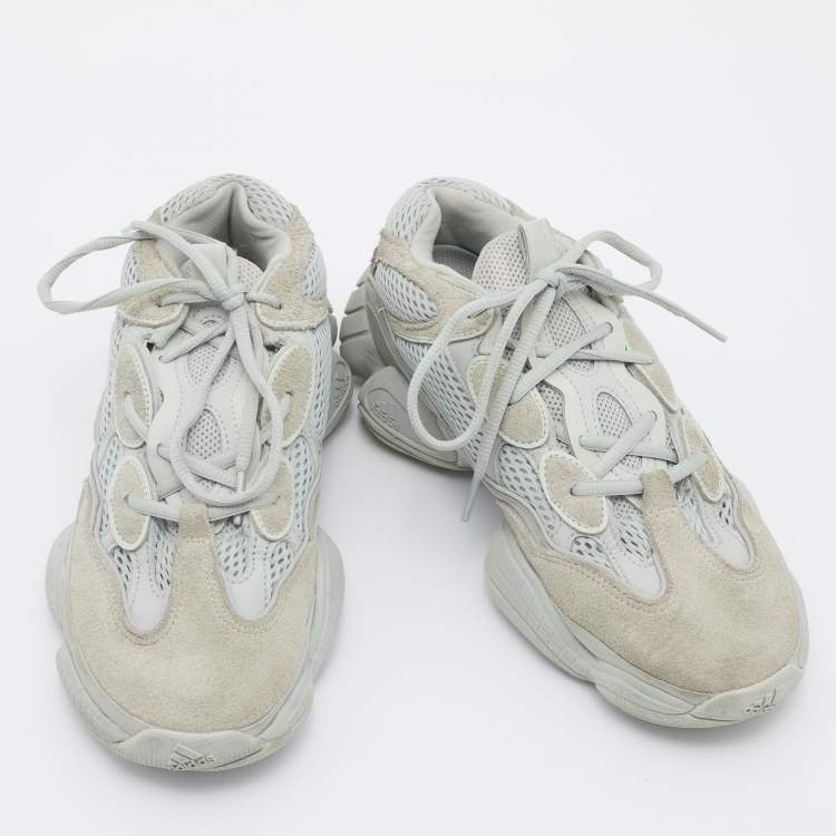 Pre Owned Yeezy x Adidas Grey Mesh and Suede 500 Salt Sneakers Size 40