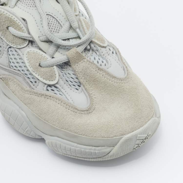 Pre Owned Yeezy x Adidas Grey Mesh and Suede 500 Salt Sneakers Size 40