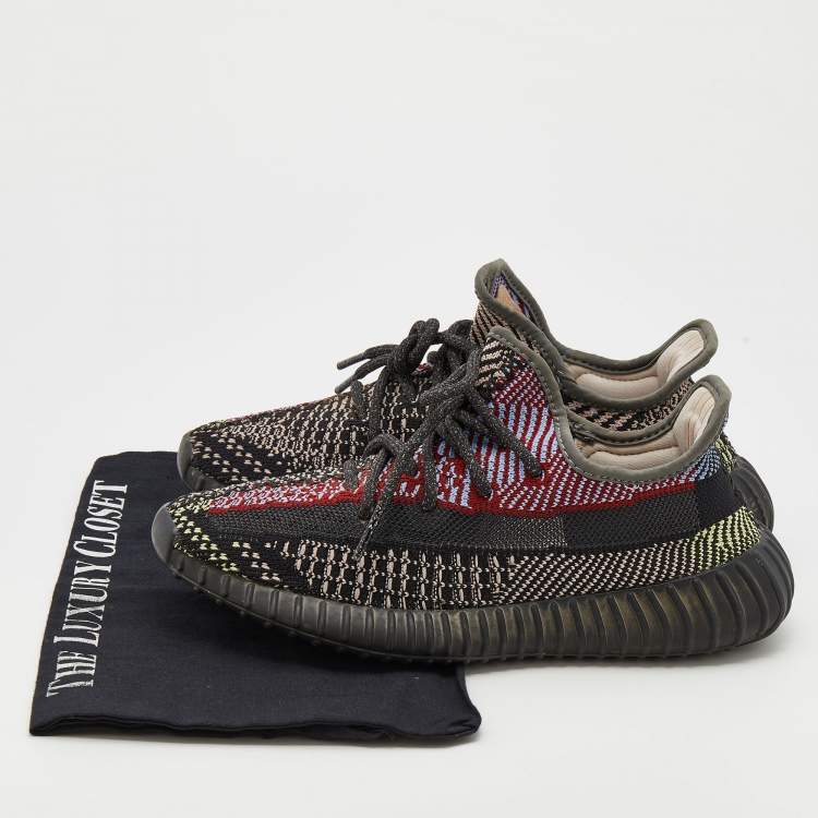 Pre Owned Yeezy x Adidas Multicolor Knit Fabric Boost 350 V2 Yecheil Sneakers Size 37 1/3