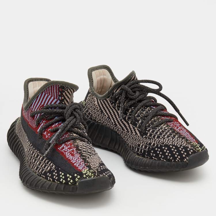 Pre Owned Yeezy x Adidas Multicolor Knit Fabric Boost 350 V2 Yecheil Sneakers Size 37 1/3