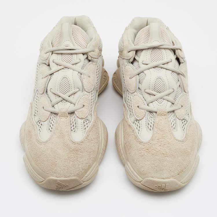 Pre Owned Yeezy x Adidas White Suede And Mesh Yeezy 500 Salt Low Top Sneakers Size 41 1/3