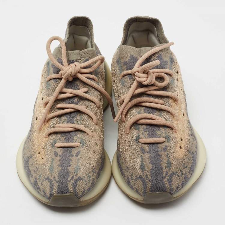 Pre Owned Yeezy x Adidas Grey Knit Fabric Boost 380 Mist Low-Top Sneakers Size 39 1/3