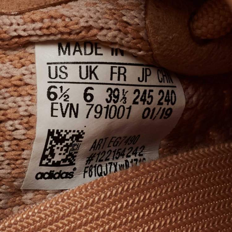 Pre Owned Yeezy x Adidas Light Orange Knit Fabric Boost 350 V2 Clay Low-Top Sneakers Size 39 1/3