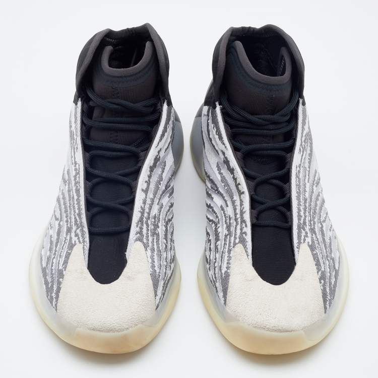 Pre Owned Yeezy x Adidas Grey/Black Mesh and Fabric QNTM Sneakers Size 46 2/3