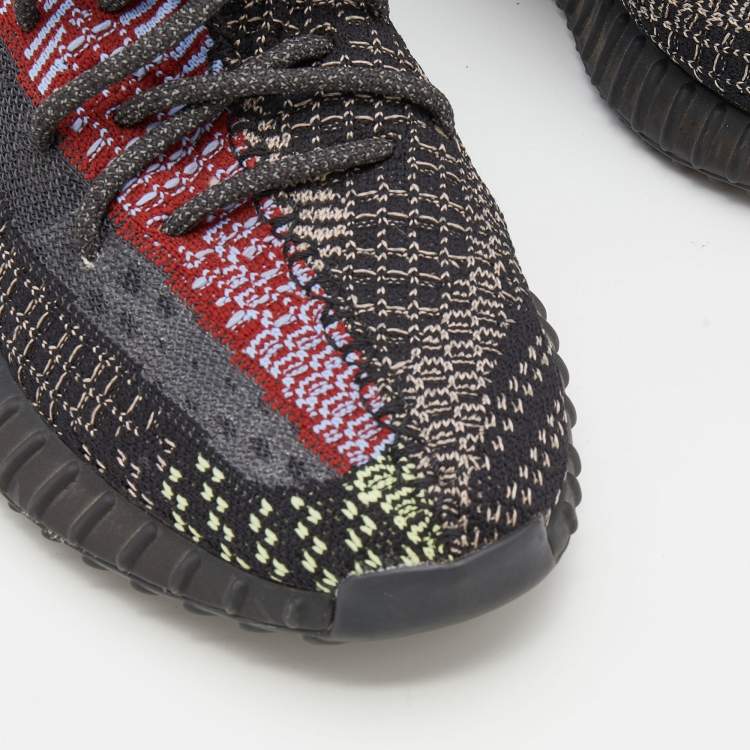 Pre Owned Yeezy x Adidas Black Knit Fabric Boost 350 V2 Yecheil Sneakers Size 40 2/3