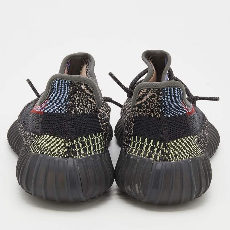 Pre Owned Yeezy x Adidas Black Knit Fabric Boost 350 V2 Yecheil Sneakers Size 40 2/3