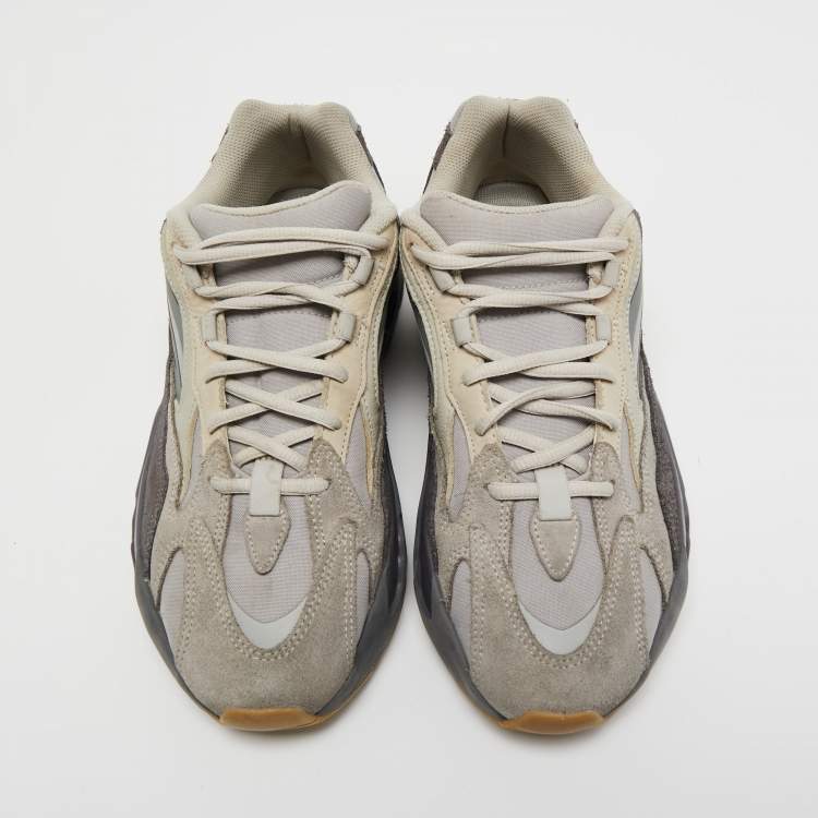 Pre Owned Yeezy x Adidas Grey Suede and Fabric Boost 700 V2 Tephra Sneakers Size 43 1/3