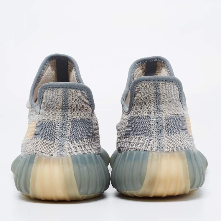 Pre Owned Yeezy x Adidas Grey Knit Fabric Boost-350-V2-Israfil Sneakers Size 46