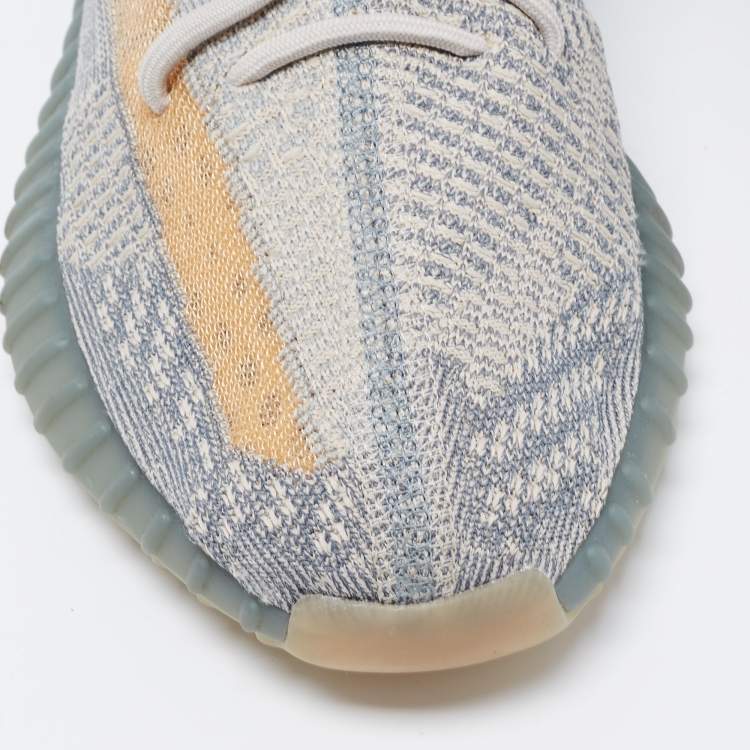 Pre Owned Yeezy x Adidas Grey Knit Fabric Boost-350-V2-Israfil Sneakers Size 46