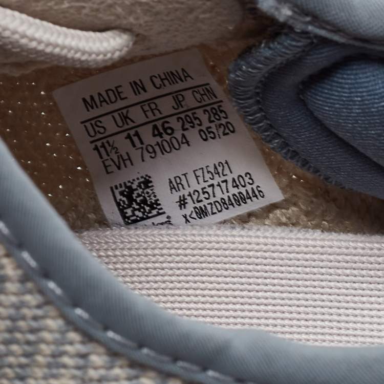 Pre Owned Yeezy x Adidas Grey Knit Fabric Boost-350-V2-Israfil Sneakers Size 46