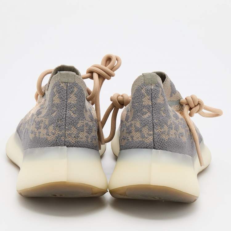 Pre Owned Yeezy x Adidas Grey/Beige Knit Fabric Boost 380 Mist Sneakers Size 36 2/3