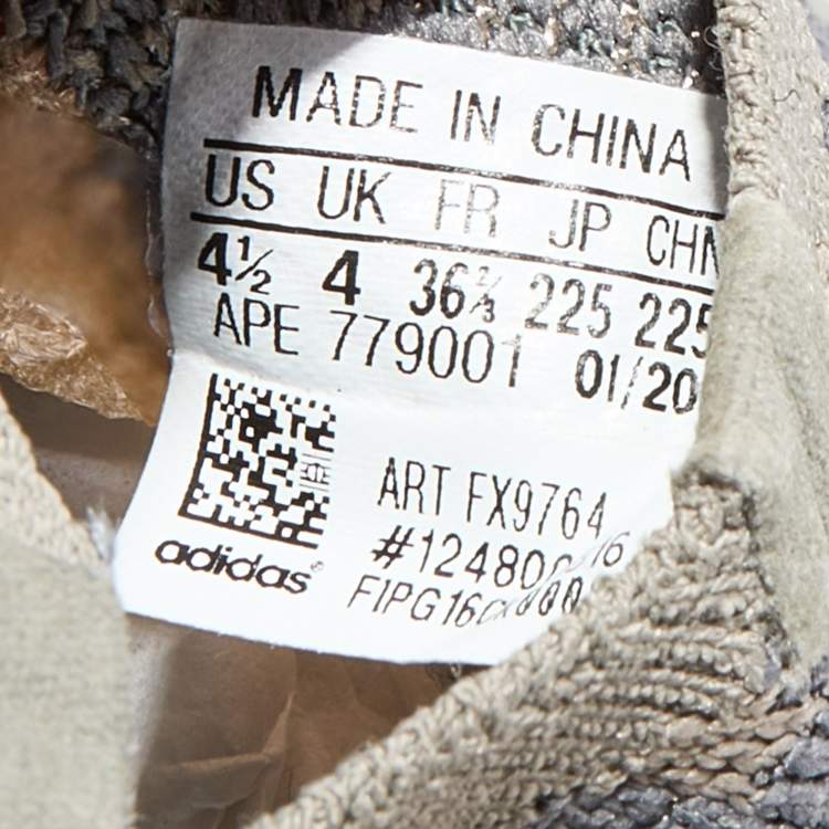 Pre Owned Yeezy x Adidas Grey/Beige Knit Fabric Boost 380 Mist Sneakers Size 36 2/3