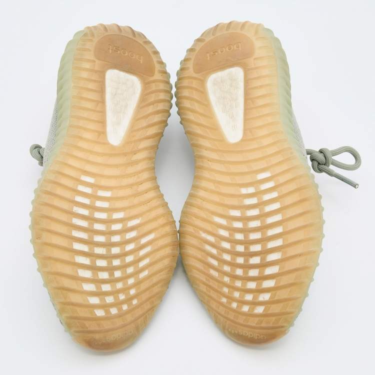 Pre Owned Yeezy x Adidas Green/Grey Knit Fabric Boost 350 V2 Desert Sage Sneakers Size 36 2/3