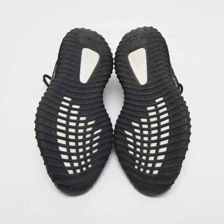 Pre Owned adidas x Yeezy Brown/Black Mesh and Fabric 350 V2 MX Rock Sneakers Size 411/3