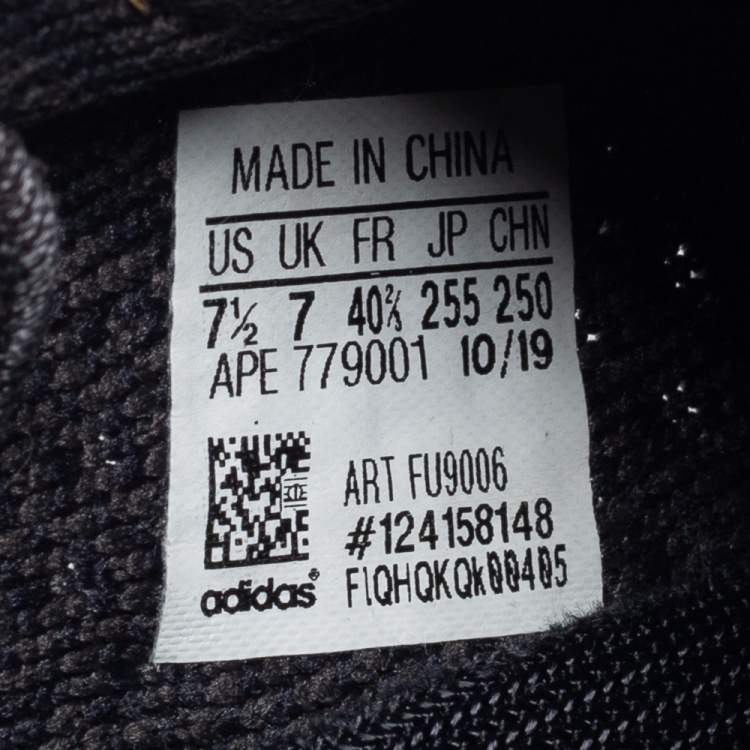 Pre Owned Yeezy x Adidas Black Knit Fabric Boost 350 V2 Black Non Reflective Sneakers Size 40 2/3
