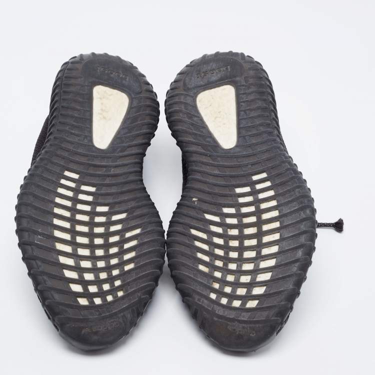 Pre Owned Yeezy x Adidas Black Knit Fabric Boost 350 V2 Static Black Sneakers Size 44