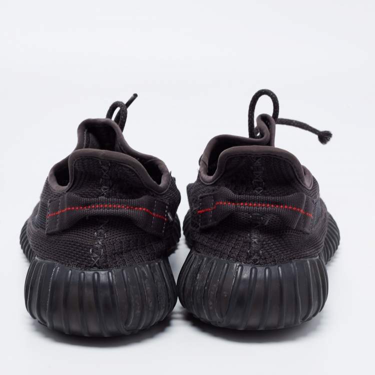 Pre Owned Yeezy x Adidas Black Knit Fabric Boost 350 V2 Static Black Sneakers Size 44