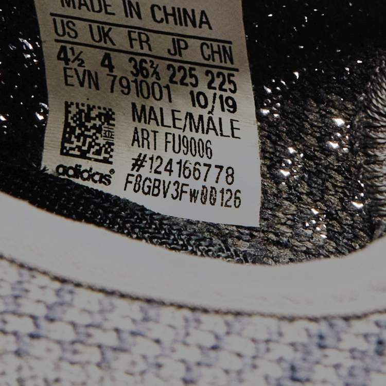 Pre Owned Yeezy x Adidas Black Knit Fabric Boost 350 V2 Static Black Sneakers Size 36 2/3