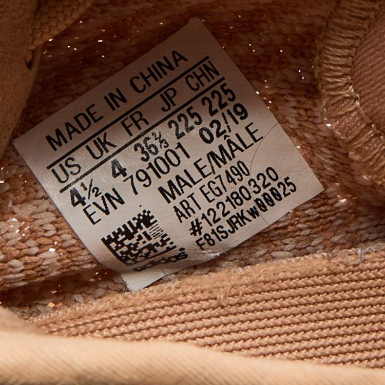 Pre Owned Yeezy x Adidas Orange Knit Fabric Boost 350 V2 Clay Sneakers Size 36 2/3