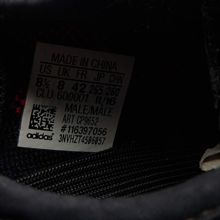 مملوكة مسبقًا Yeezy x Adidas Black/Red Knit Fabric Boost 350 V2 Bred Sneakers Size 42
