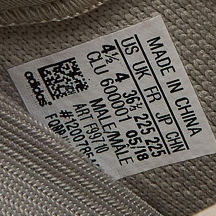 Pre Owned Yeezy x Adidas Grey Knit Fabric Boost 350 V2 Sesame Sneakers Size 36 2/3