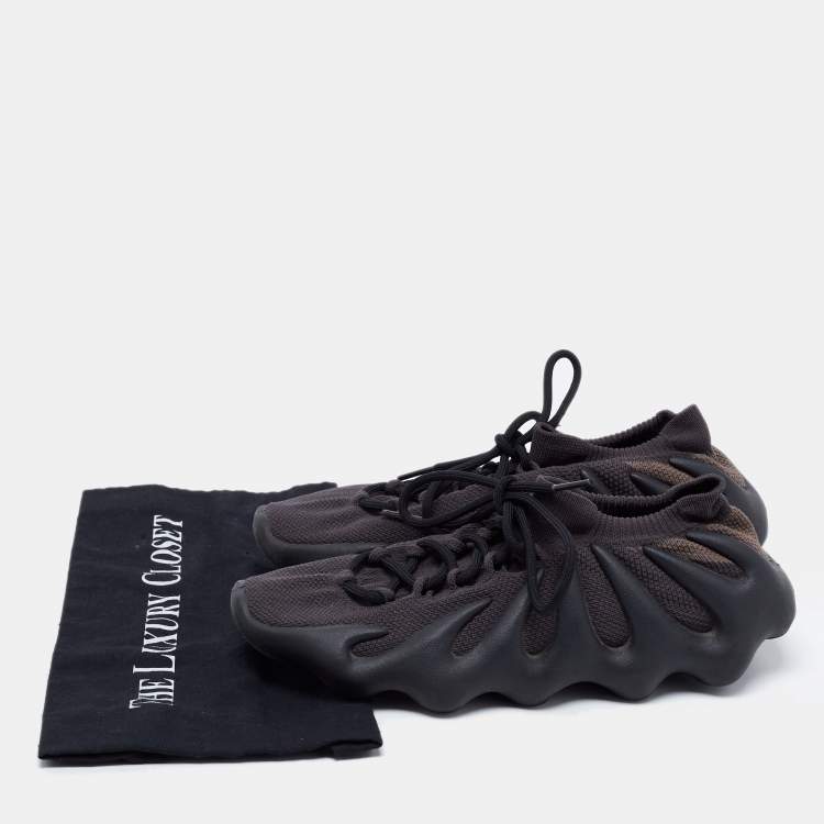 Pre Owned Yeezy x Adidas Black Knit Fabric 450 Dark Slate Sneakers Size 43 1/3