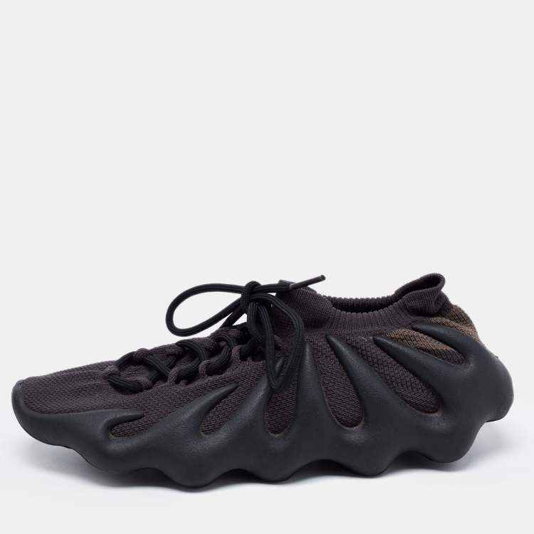 Pre Owned Yeezy x Adidas Black Knit Fabric 450 Dark Slate Sneakers Size 43 1/3