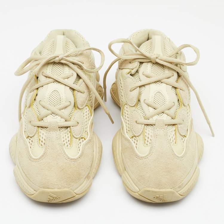 Pre Owned Yeezy x Adidas Yellow Suede, Leather and Mesh Boost 500 Super Moon Yellow Sneakers Size 38