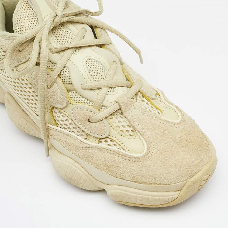 Pre Owned Yeezy x Adidas Yellow Suede, Leather and Mesh Boost 500 Super Moon Yellow Sneakers Size 38