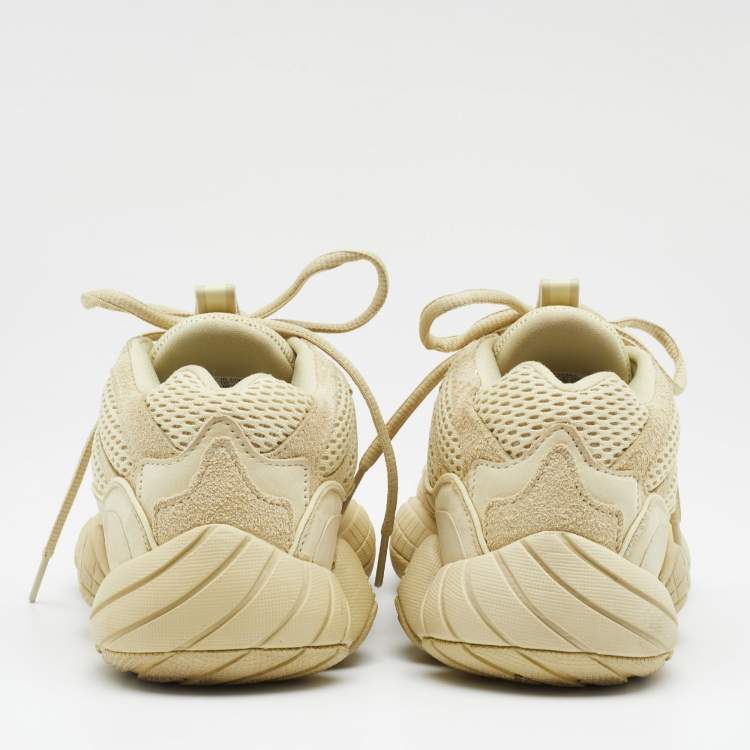 Pre Owned Yeezy x Adidas Yellow Suede, Leather and Mesh Boost 500 Super Moon Yellow Sneakers Size 38