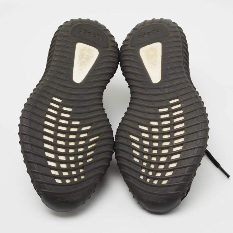Pre Owned Yeezy x Adidas Black Knit Fabric Boost 350 V2 Oreo Sneakers Size 42