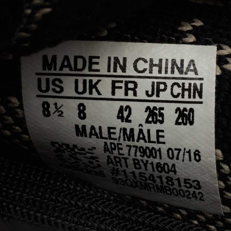 Pre Owned Yeezy x Adidas Black Knit Fabric Boost 350 V2 Oreo Sneakers Size 42
