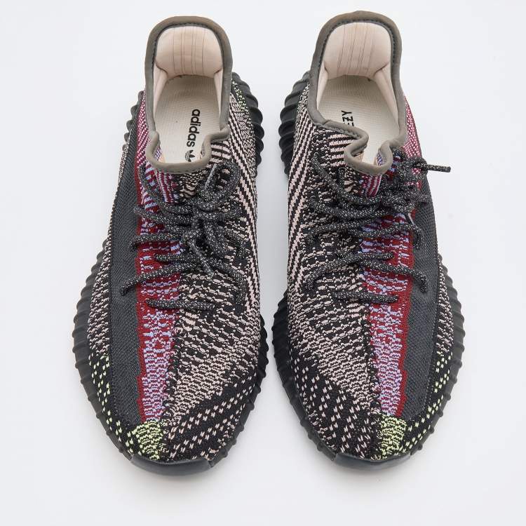Pre Owned Yeezy x Adidas Multicolor Knit Fabric Boost 350 V2 Yecheil Non-Reflective Sneakers Size 46