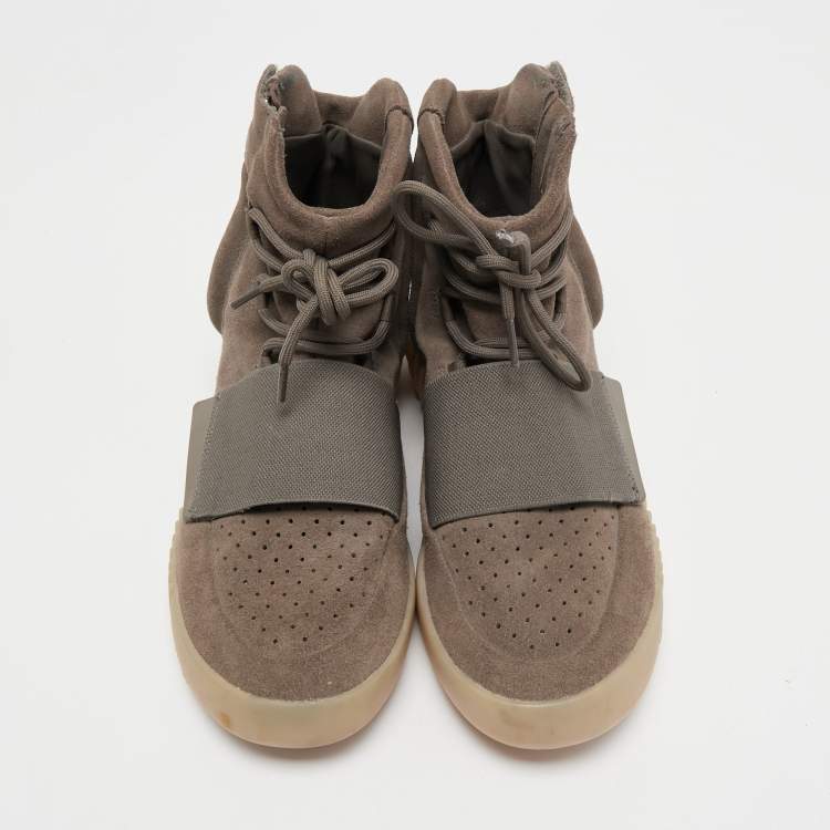 Pre Owned Yeezy x Adidas Brown Suede Boost 750 Light Brown Sneakers Size 44