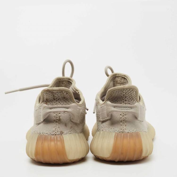 مملوكة مسبقًا Yeezy x Adidas Beige Knit Fabric Boost 350 V2 Sesame Sneakers Size 39 1/3 