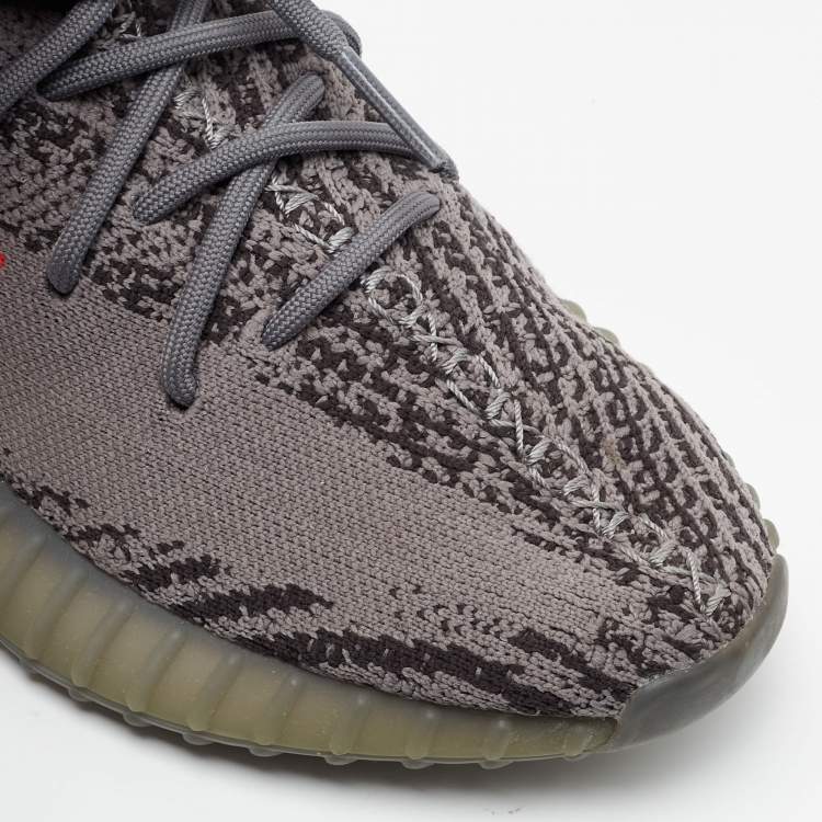 Pre Owned Yeezy x adiddas Grey Knit Fabric Boost 350 V2 Sneakers Size 40 2/3