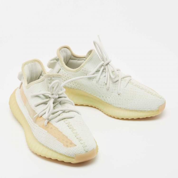 Pre Owned Yeezy x Adidas Green Knit Fabric Boost 350 V2 Cloud Sneakers Size 40