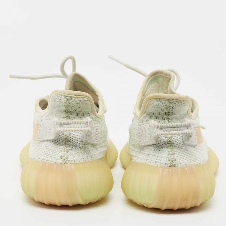 Pre Owned Yeezy x Adidas Green Knit Fabric Boost 350 V2 Cloud Sneakers Size 40