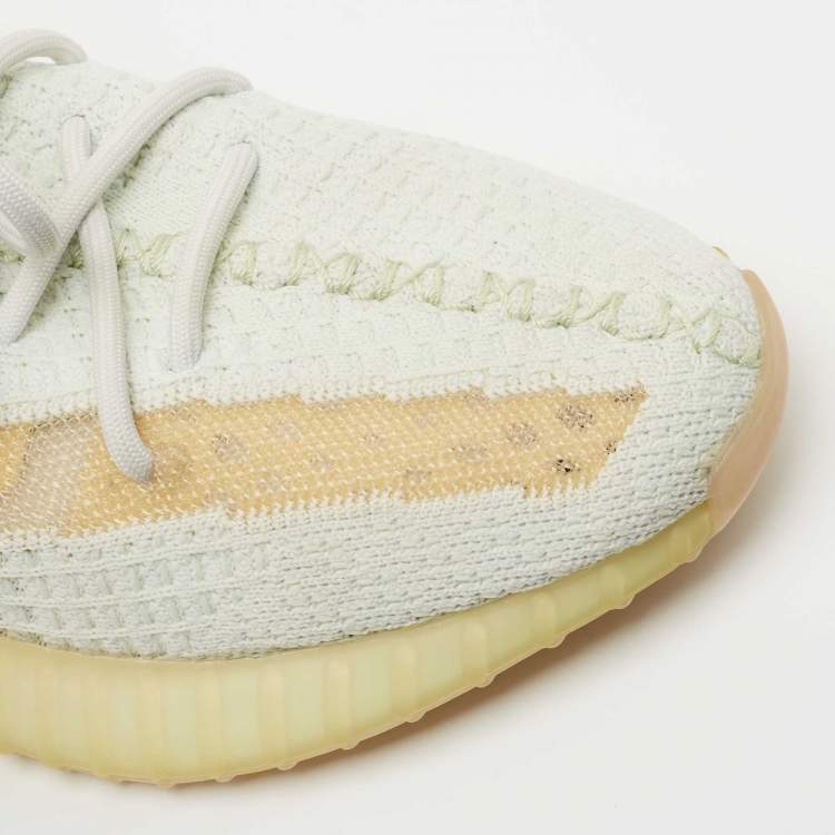 Pre Owned Yeezy x Adidas Green Knit Fabric Boost 350 V2 Cloud Sneakers Size 40