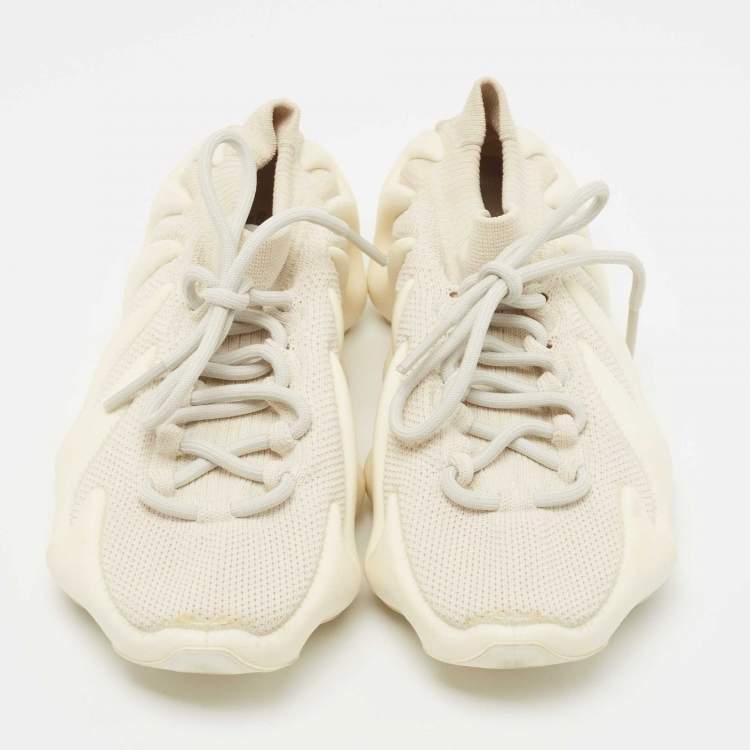 Pre Owned Yeezy x Adidas Grey Knit Fabric Yeezy 450 Cloud White Sneakers Size 39 1/3