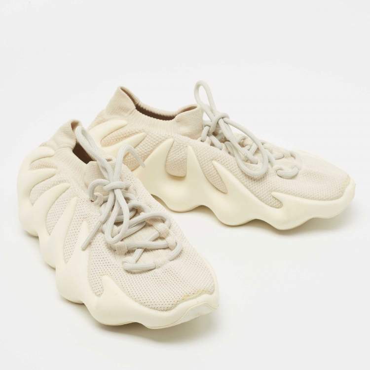 Pre Owned Yeezy x Adidas Grey Knit Fabric Yeezy 450 Cloud White Sneakers Size 39 1/3